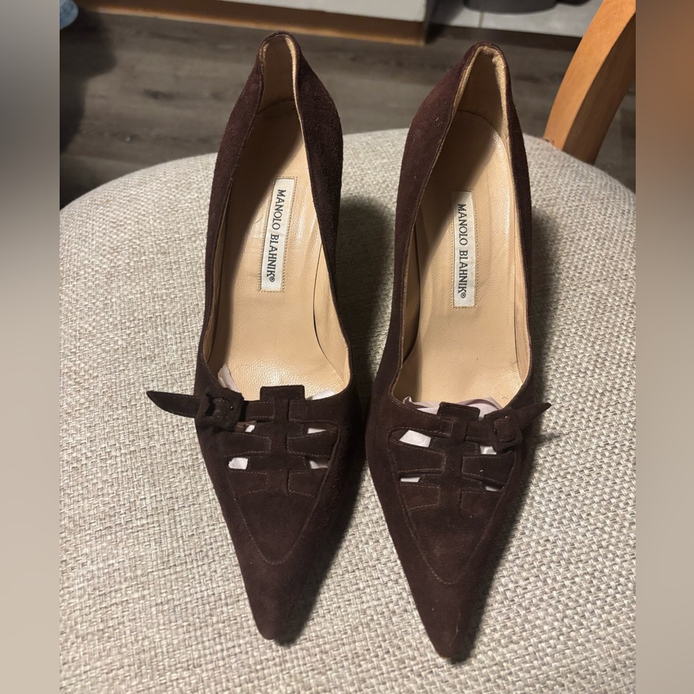 Manolo Blahnik Dark Brown Heels